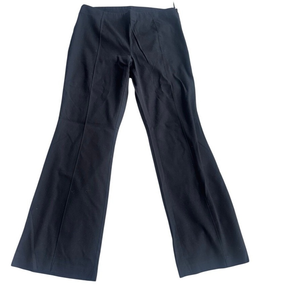 Womens Black High‎ Waisted Pintuck Flare Trousers Professional Dress Slacks